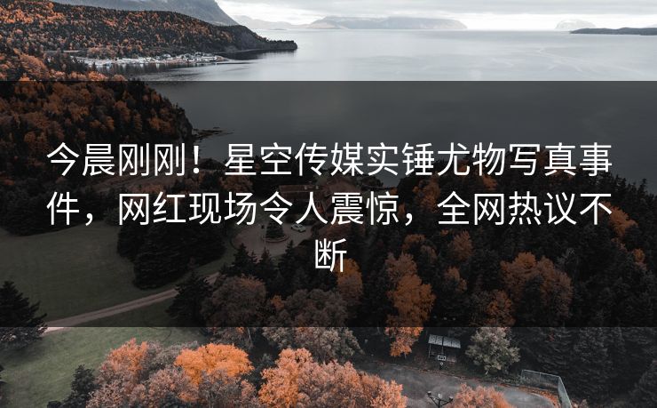 今晨刚刚！星空传媒实锤尤物写真事件，网红现场令人震惊，全网热议不断