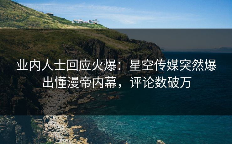 业内人士回应火爆：星空传媒突然爆出懂漫帝内幕，评论数破万