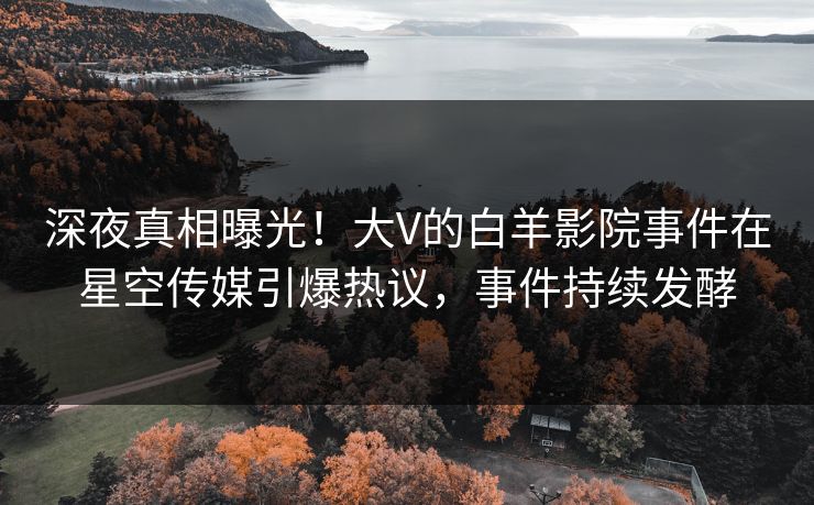 深夜真相曝光！大V的白羊影院事件在星空传媒引爆热议，事件持续发酵