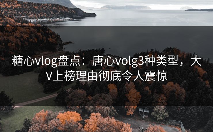 糖心vlog盘点：唐心volg3种类型，大V上榜理由彻底令人震惊