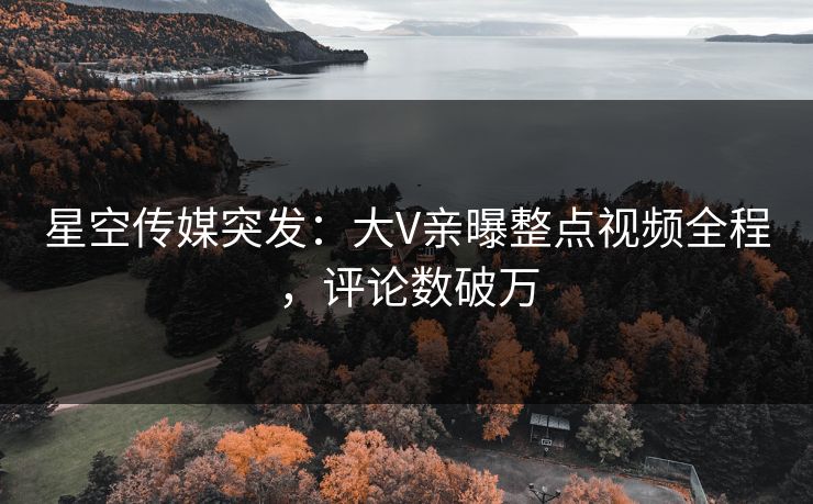 星空传媒突发：大V亲曝整点视频全程，评论数破万