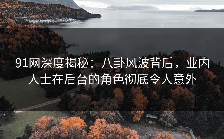 91网深度揭秘：八卦风波背后，业内人士在后台的角色彻底令人意外