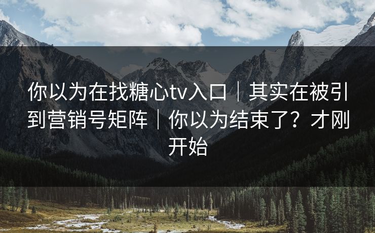 你以为在找糖心tv入口｜其实在被引到营销号矩阵｜你以为结束了？才刚开始